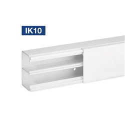 Lot de 2 m de goulotte de distribution cloisonnée TA-S 60x40 mm 2 compartiments blanche