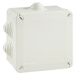 Boîte de dérivation étanche Pico 100x100 Prof. 50 grise à tétines IP55 960°C