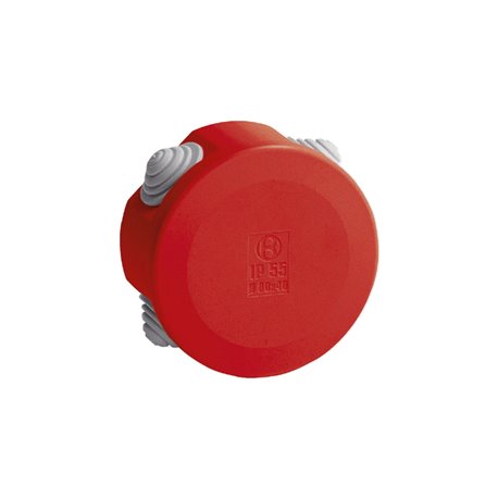 Lot de 50 boîtes de dérivation étanches Pico diam. 80 Prof. 40 rouge à tétines IP55 960°C