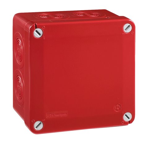 Lot de 60 boîtes de dérivation étanches Pico 100x100 Prof. 50 rouge perforable IP56 960°C