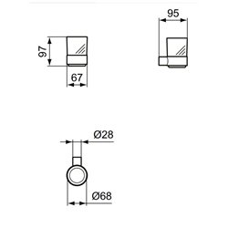 Porte brosse à dents Rond ∅68 mm Gris magnétique