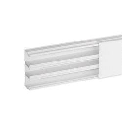 Lot de 2 m de moulure Optima TM 52x20 mm 3 compartiments blanche