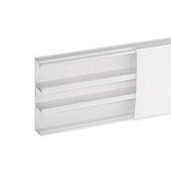 Lot de 2 m de moulure Optima TM 80x22 mm 3 compartiments blanche