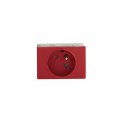 Prise TerCia 2 pôles + terre simple détrompée spécial goulotte rouge