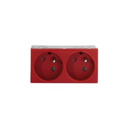 Prise TerCia 2 pôles + terre double détrompée spécial goulotte rouge