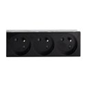 Prise TerCia 2 pôles + terre triple spécial goulotte noire