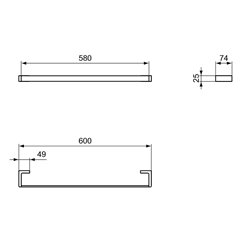 Porte-serviettes Or Brossé Design Carré
