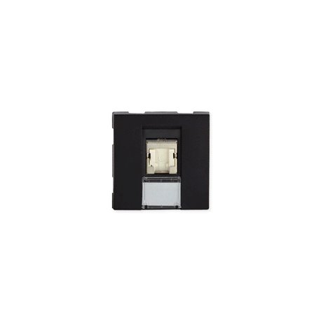 Prise TerCia RJ45 Catégorie 6 UTP 2 modules noire Prise TerCia RJ45 Catégorie 6 UTP 2 modules noire