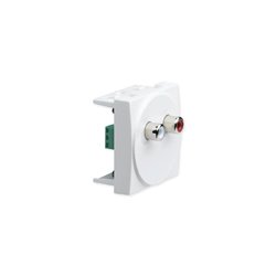 Prise TerCia 2RCA audio bornier à vis 2 modules blanche