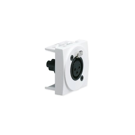 Prise TerCia XLR femelle bornier à vis 2 modules blanche Prise TerCia XLR femelle bornier à vis 2 modules blanche