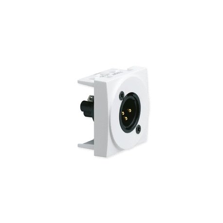 Prise TerCia XLR mâle bornier à vis 2 modules blanche Prise TerCia XLR mâle bornier à vis 2 modules blanche