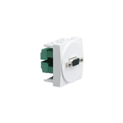 Prise TerCia VGA SUB-D 15 bornier à vis 2 modules blanche