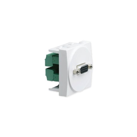 Prise TerCia VGA SUB-D 15 bornier à vis 2 modules blanche