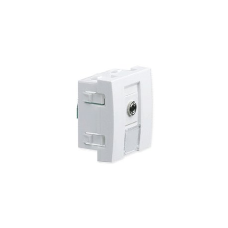 Prise TerCia Jack 3.5 bornier à vis 2 modules blanche Prise TerCia Jack 3.5 bornier à vis 2 modules blanche