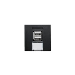 Chargeur USB double TerCia 2 modules noir