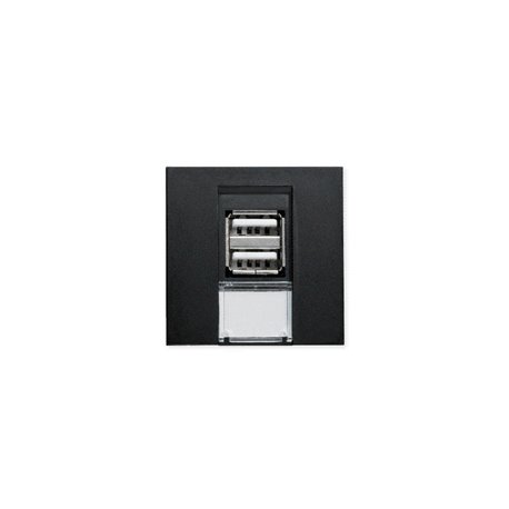 Chargeur USB double TerCia 2 modules noir