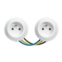 Prise Optima double 2 pôles + terre blanche