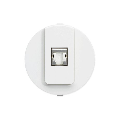 Prise Optima RJ45 Catégorie 6a grade 3 TV blindée blanche