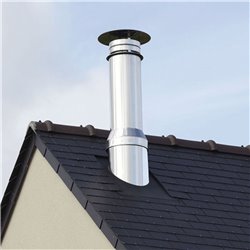 Sortie de toit STI80-120S230DO Inox Galva Hauteur 900 mm Ø 230 mm
