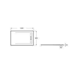 Receveur de douche Aquos Gris ardoise 100x90 cm
