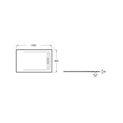 Receveur de douche Aquos Onyx 120x80 cm