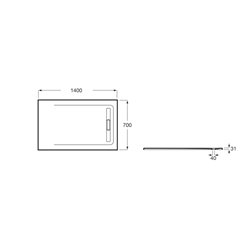 Receveur de douche Aquos Onyx 140x70 cm