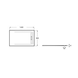 Receveur de douche Aquos Gris ardoise 140x90 cm