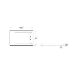 Receveur de douche Aquos Gris ardoise 160x80 cm