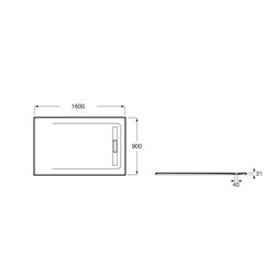Receveur de douche Aquos Blanc 160x90 cm