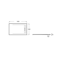 Receveur de douche Aquos Gris ardoise 180x100 cm