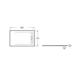 Receveur de douche Aquos Gris ardoise 180x70 cm