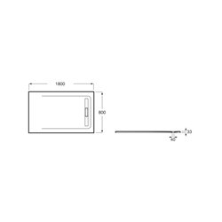 Receveur de douche Aquos Onyx 180x80 cm