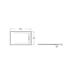 Receveur de douche Aquos Gris ardoise 180x90 cm