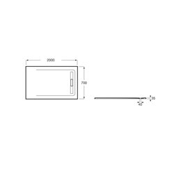 Receveur de douche Aquos Gris ardoise 200x70 cm