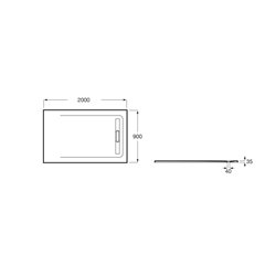 Receveur de douche Aquos Beige 200x90 cm