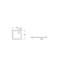 Receveur de douche Blues N Plus Carré 90x90 cm