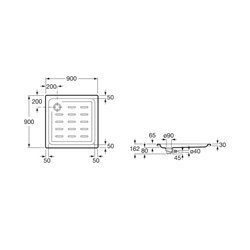 Receveur de douche Easy-STA 90x90 cm 