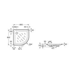Receveur de douche Easy-STA d’angle 80x80 cm en angle