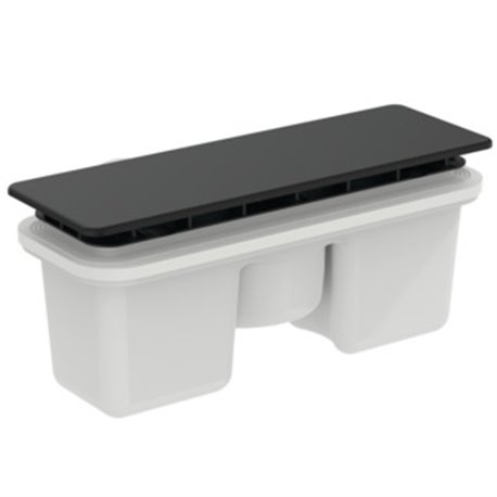 Bonde pour receveur de douche 195x50 mm noir mat