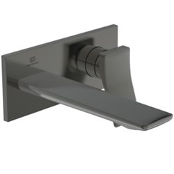 Mitigeur lavabo Conca mural à bec fixe 180 mm, Gris magnétique