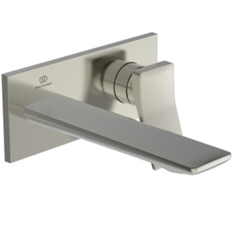 Mitigeur lavabo Conca mural à bec fixe 180 mm, Chromé