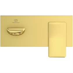 Mitigeur lavabo Conca mural à bec fixe 220 mm, Or brossé