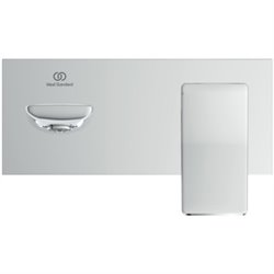 Mitigeur lavabo Conca mural à bec fixe 220 mm, Gris orage
