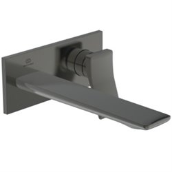 Mitigeur lavabo Conca mural à bec fixe 220 mm, Gris magnétique