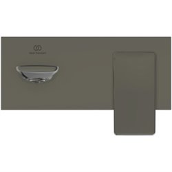 Mitigeur lavabo Conca mural à bec fixe 220 mm, Gris magnétique