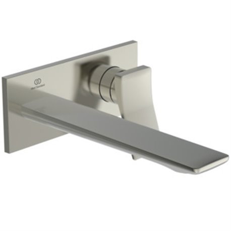 Mitigeur lavabo Conca mural à bec fixe 220 mm, Chromé