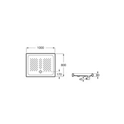 Receveur de douche Italia Rectangulaire 100x80 cm