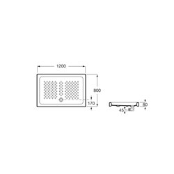 Receveur de douche Italia Rectangulaire 120x80 cm