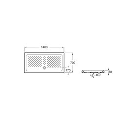 Receveur de douche Italia Rectangulaire 140x70 cm
