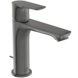 Mitigeur lavabo Grande Conca tirette et vidage bonde métal, Gris magnétique